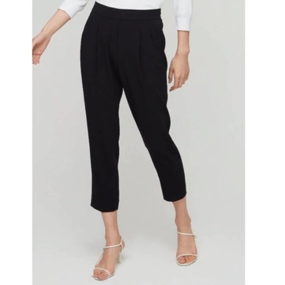 Aritzia Babaton Italian Wool Blend Pull In Pants Tailored Pleated Cropped Office - Picture 1 of 11
